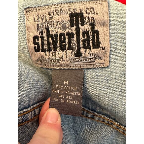 Vintage Levi Strauss SilverTab Long Denim Jacket - Size Medium - Picture 8 of 9
